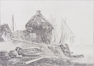 Samuel Prout (1783-1852), Freshwater, Szkice łodzi i krajobrazu nadmorskiego, wyd. Rudolph Ackerman, Londyn, 1816 r.