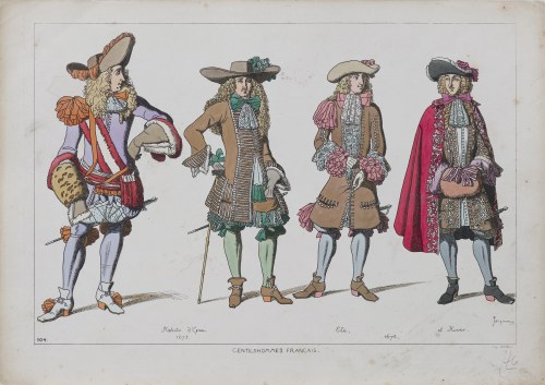 Raphael Jacquemin (1821-1881), Francuscy szlachcice - stroje szermiercze, z: „Ogólna i metodyczna ikonografia strojów...