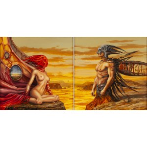 Jarosław Jaśnikowski (b. 1976), Her Gaze and His Gaze from the series Gaze (diptych), 2023