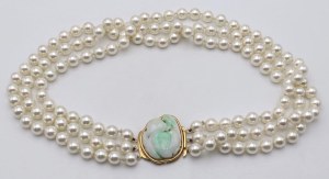 Jewellery - 3 fili di perle coltivate mm. 8/8,5 con chiusura i...