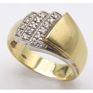 Jewellery - Anello in oro giallo e bianco con piccoli brillant...