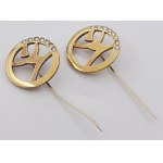 Jewelry - Pair of yellow gold brooches with 0.50 ct. diamonds...