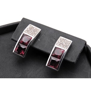 Schmuck – Ein Paar Ohrringe aus Weißgold mit Turmalinen und Brillanten...