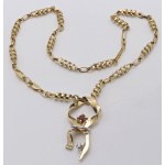 Jewelry - Yellow gold choker with a diamond and a ruby. g...