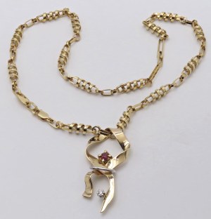Jewellery - Girocollo in oro giallo con brillante e rubino. g...