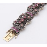 Jewelry - Flat gold and silver bracelet with rubies....