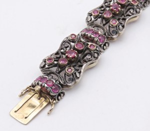 Jewellery - Bracciale in oro basso e argento con rubini....