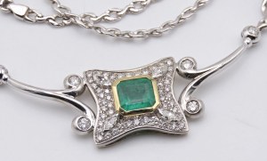Jewellery - Collana in oro bianco con brillanti ct. 2,00 circa...