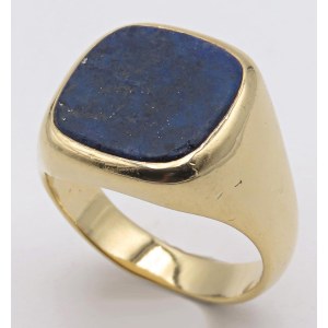 Jewellery - Anello in oro giallo da uomo con lapis. gr. 15,00...