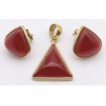 Jewelry - Set consisting of a pendant and earrings in yellow gold...
