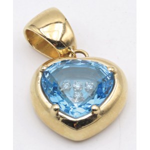 Jewelry - Yellow gold pendant with a heart-shaped element...