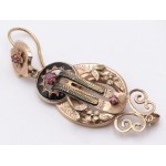 Jewelry - Single earring in yellow gold, enamel, and small r...