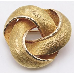 Jewellery - Spilla in oro giallo a forma di nodo stilizzato. E...