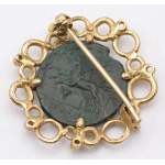 Jewelry - 1970s yellow gold brooch featuring an ancient Greek coin...