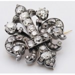 Jewelry - Brooch made of 750/°°° rose gold and silver, shaped like a...