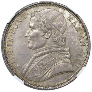 Hauts-liards italiens - Bologne - Pie IX (1846-1878) Scudo 1853, année VIII -...