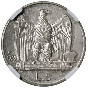 House of Savoy - Victor Emmanuel III (1900–1946) 5 Lire 1935 Here...