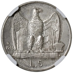 House of Savoy - Vittorio Emanuele III (1900-1946) 5 Lire 1935 Aqui...