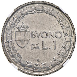 Ród Sabaudzkich – Wiktorii Emanuel III (1900–1946) Kupon o wartości 1 liry...