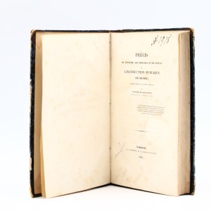 Krusenstern Aleksander de, Précis du système, des progrès et de l'état de l'instruction publique en Russie [1837]