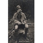 FRANCIS JOSEPH I, Emperor of Austria—in hunting attire, photographic postcard, published by B.K.W.I., Vienna, [early 20th century]