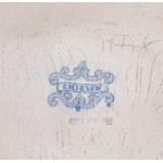 [ĆMIELÓW] Plate with a landscape design. Faience, transfer printing. [1850s–1860s]