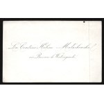 [Helena Małachowska] Calling card. La Comtesse Helene Małachowska, née Baronne de Wintzingerode.