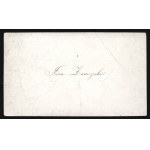 [ZAMOYSKI, Jan] Business card. Jean Zamoyski.