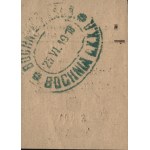 [GALICIA] Train ticket issued by the Austro-Hungarian State Railways. Bochnia–Kraków. Third class. [1918].