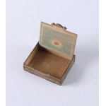 [PATRIOTIC CASKET] A small wooden casket featuring a crowned eagle behind bars. [before 1918?]