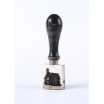 [WARSAW] Seal stamp—Bugaj Slaughterhouse with date stamp. Warsaw, early 20th century.