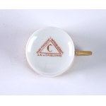[ĆMIELÓW] A coffee cup from the presidential set, featuring a golden eagle with a crown. Porcelain and Ceramics Factory S.A. in Ćmielów. [1930s].