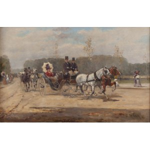 Stanisław Pomian Wolski (1859, Warsaw – 1894, Warsaw), A Ride Through Warsaw, 1891