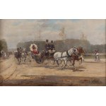 Stanisław Pomian Wolski (1859 Warszawa - 1894 Warszawa), Przejażdżka po Warszawie, 1891
