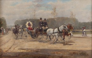 Stanisław Pomian Wolski (1859 Warszawa - 1894 Warszawa), Przejażdżka po Warszawie, 1891