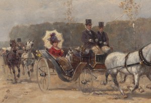 Stanisław Pomian Wolski (1859 Warszawa - 1894 Warszawa), Przejażdżka po Warszawie, 1891