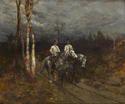 Antoni Piotrowski (1853 Nietulisko Duże k. Kunowa - 1924 Warszawa), Patrol, 1880