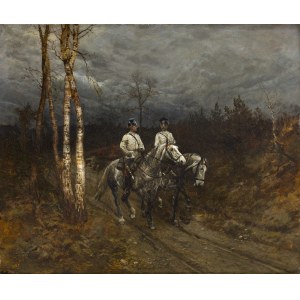 Antoni Piotrowski (1853 Nietulisko Duże k. Kunowa - 1924 Warszawa), Patrol, 1880