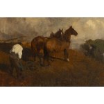 Maksymilian Gierymski (1846, Warsaw – 1874, Bad Reichenhall), "Autumn Landscape with a Plowman" ("Krajobraz jesienny z oraczem"), ca. 1868–1869