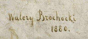 Walery Brochocki (1847 Włocławek - 1923 Warszawa), Pejzaż zimowy z nosiwodą, 1880