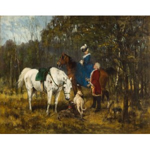 Jan Chełmiński (1851, Brzustów – 1925, New York), *On a Ride*, 1875