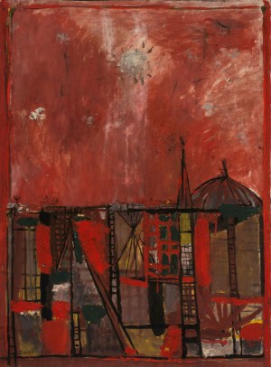 Rajmund Ziemski (1930 Radom - 2005 Warszawa), Widok miasta, 1957 r.