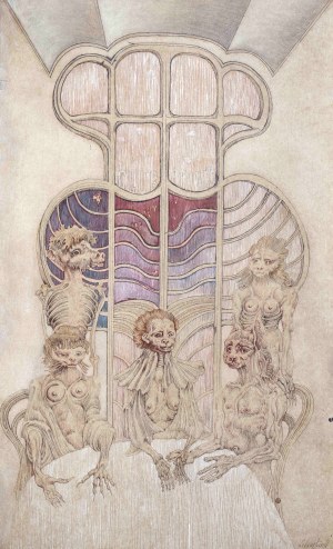 Jan Lebenstein (1930 Brześć Litewski - 1999 Kraków), Madame et son personnel, 1976 r.