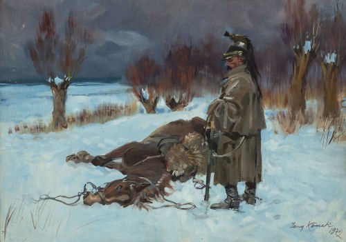 Jerzy Kossak (1886 Kraków - 1955 tamże), Pożegnanie towarzysza