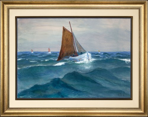 Soter Jaxa-Małachowski (1867 Wolanów - 1952 Kraków), Łódź na Bałtyku