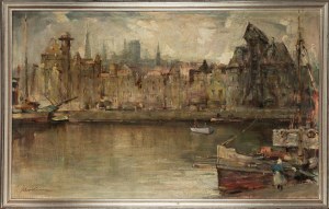 Marian Mokwa (1889 Malary - 1987 Sopot), Gdańsk. Nad Motławą