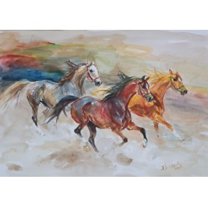 Zenon Aniszewski (b. 1948, Grudziądz), Galloping Horses, 2006