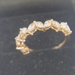 Exkluzivní prsten ze žlutého zlata s 11 přírodními diamanty (0,95 ct)