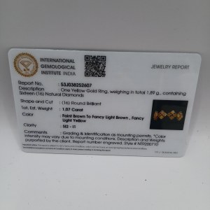 Złoty Pierścionek z Diamentami naturalnymi 1,07 ct
