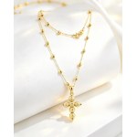 Stunning Milleluci Gold Cross Necklace - Gold Art (18-karat gold)